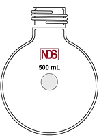 4001 Flask, Round Bottom, with GL Thread - Manufactured by NDS Technologies, Inc.