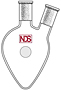 4024 Flask, Pear Shaped, Two Neck, Angled - Manufactured by NDS Technologies, Inc.