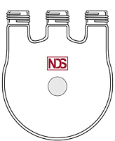 4013 Flask, Round Bottom, Three Neck, GL Thread - Manufactured by NDS Technologies, Inc.