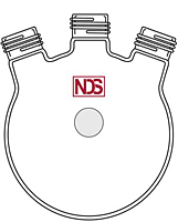 4015 Flask, Round Bottom, Three Neck, Angled, GL Threaded - Manufactured by NDS Technologies, Inc.