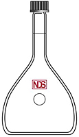 4052 Flask, Volumetric, Short Form, Class A, with Screw Cap - Manufactured by NDS Technologies, Inc.