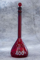 4264 Volumetric Flask, Wide Mouth with Glass Topper, Amberized - Manufactured by NDS Technologies, Inc.